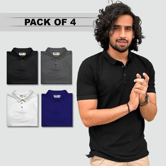 Matte Men's Polo T-Shirt (Pack Of 4)
